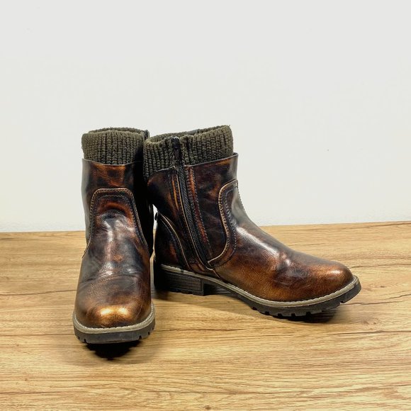 Muk Luks Rust & Brown Bobbi Boots Ankle Boots